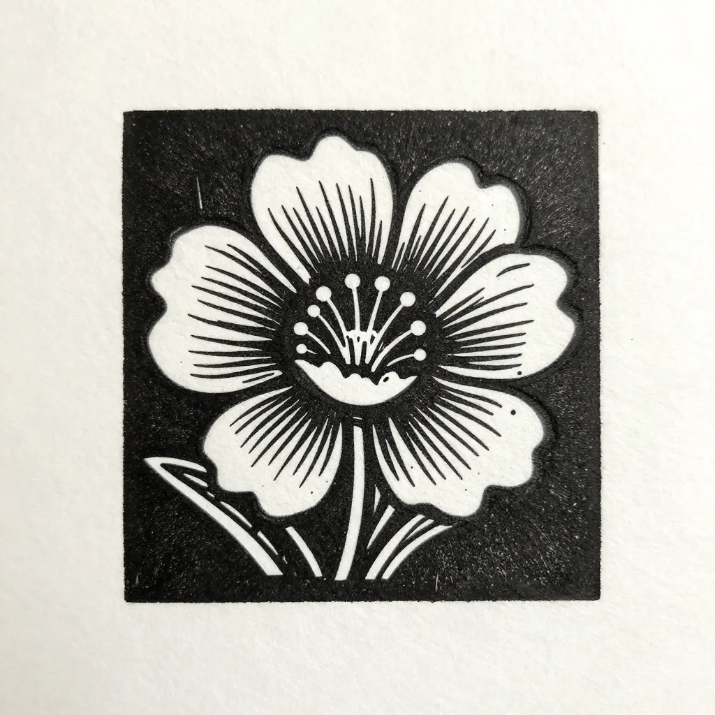 Organic form block print
